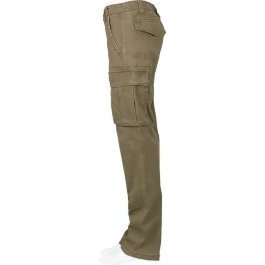 Ladies Heritage Slim Fit Cargo Trousers Khaki Side